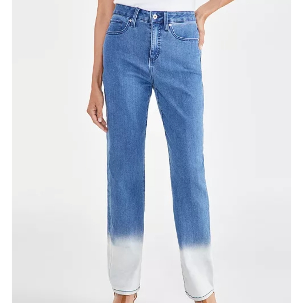 Style & Co. Ombre Blue to White Straight Leg Jeans